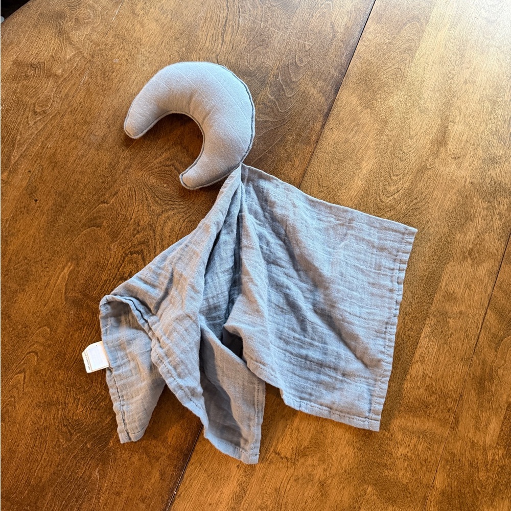 Gray Crescent Moon Baby Blanket mushie
